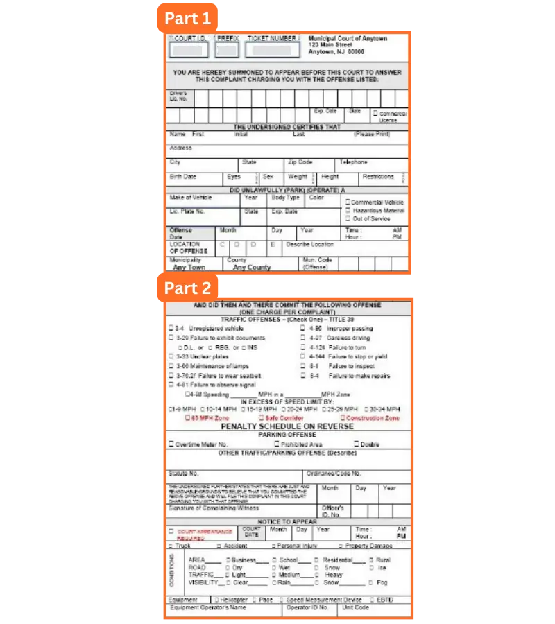 new jersey traffic ticket