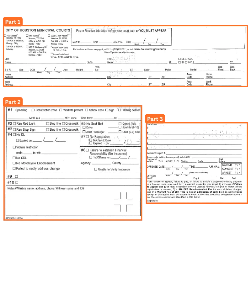 Texas traffic ticket