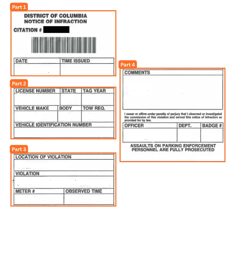 Washington D.C traffic ticket