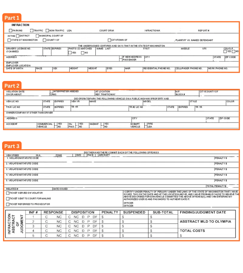 Washington traffic ticket
