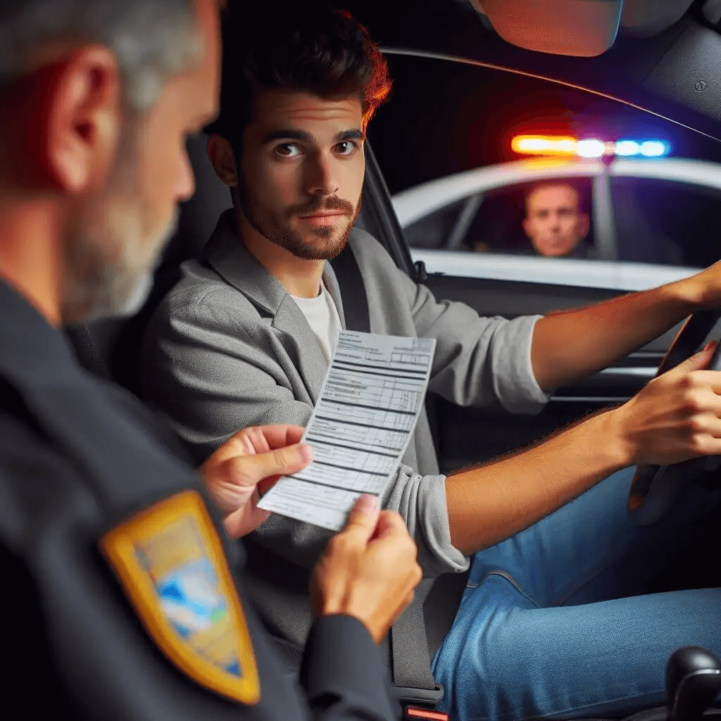 Driver receiving a speeding ticket in Cambria County, PA