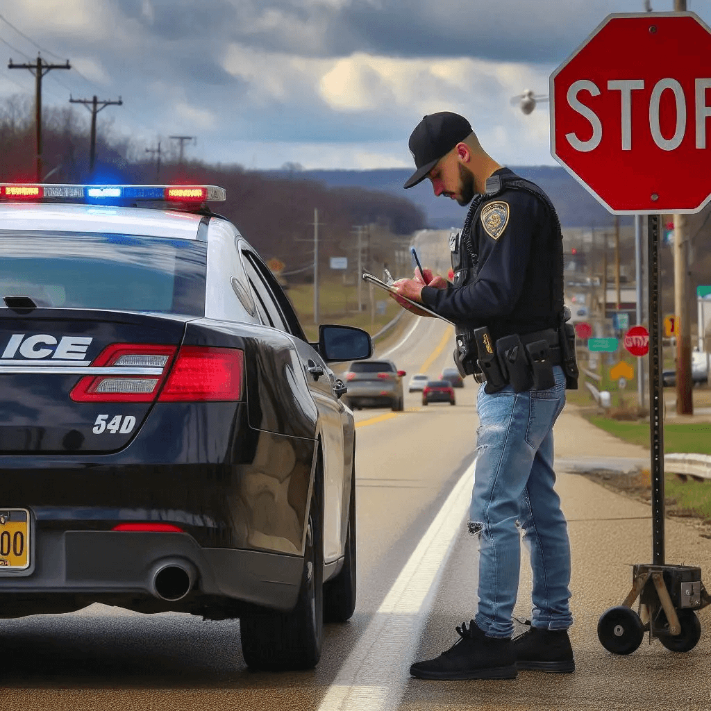 Police checking for stop sign moving violations in Indiana County, PA
