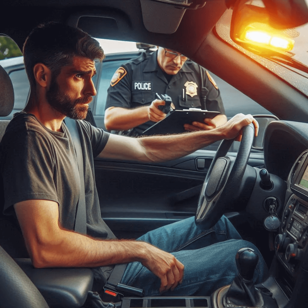 Police issuing a speeding ticket to a driver in Mercer County, PA