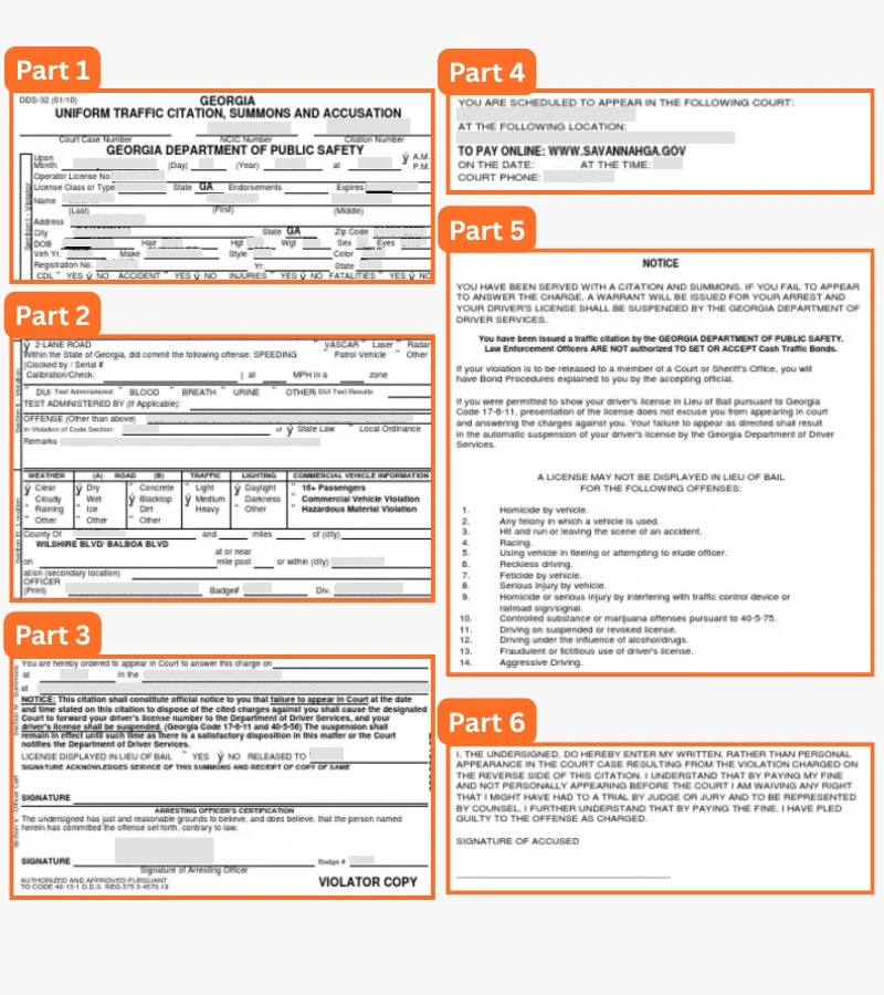 Georgia traffic ticket