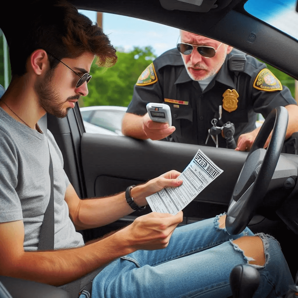 Driver holding a violation ticket in Chester County, PA