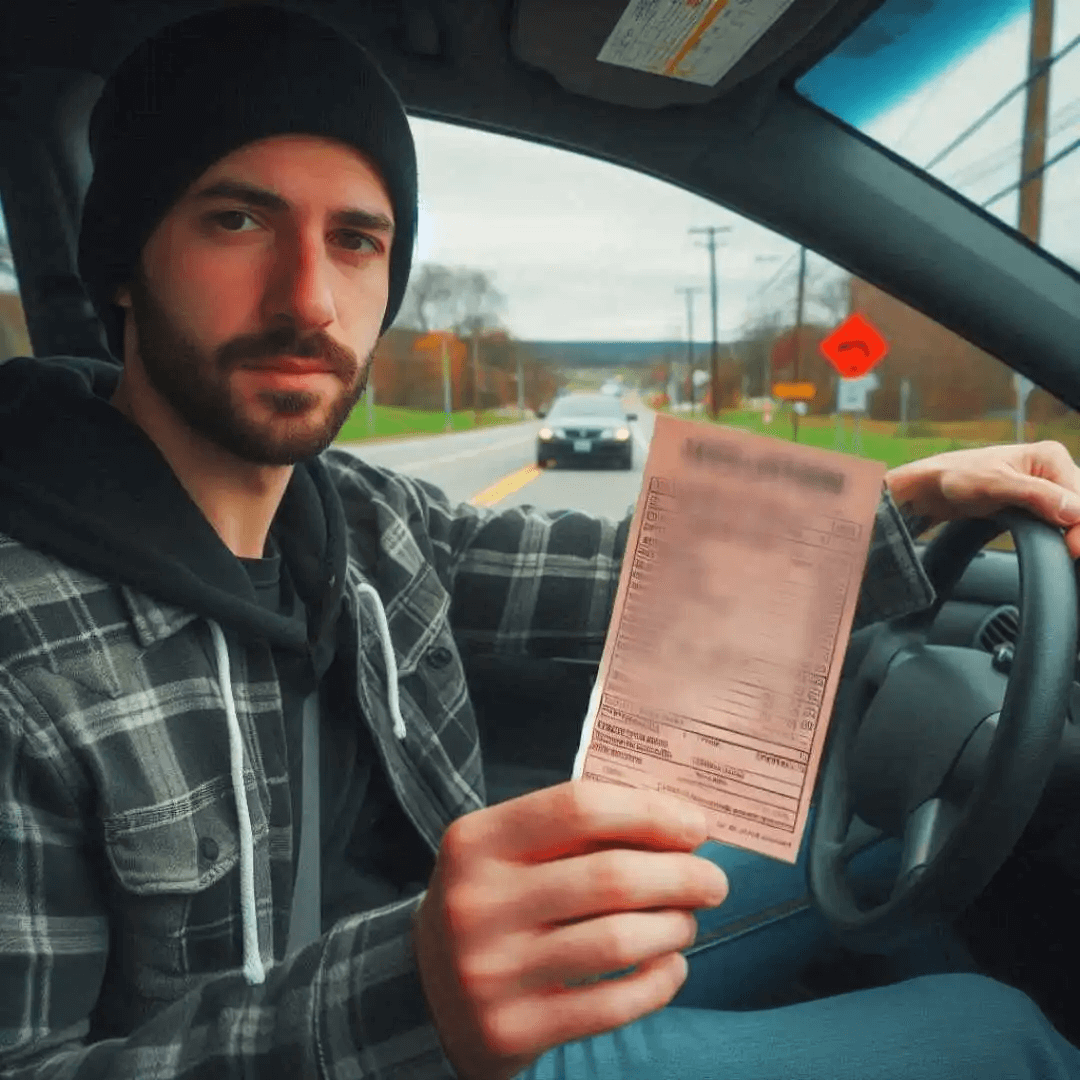 Driver holding a violation ticket in Chester County, PA
