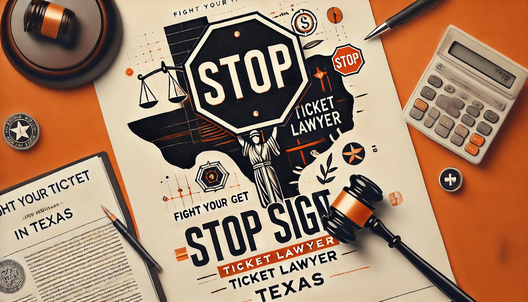 Graphic promoting stop sign ticket lawyer in Texas