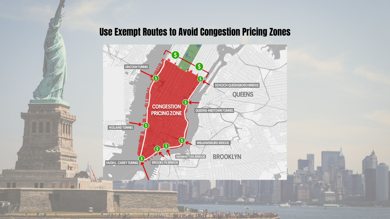 How to Avoid Congestion Pricing Before You Get a Ticket - Use exempt routes