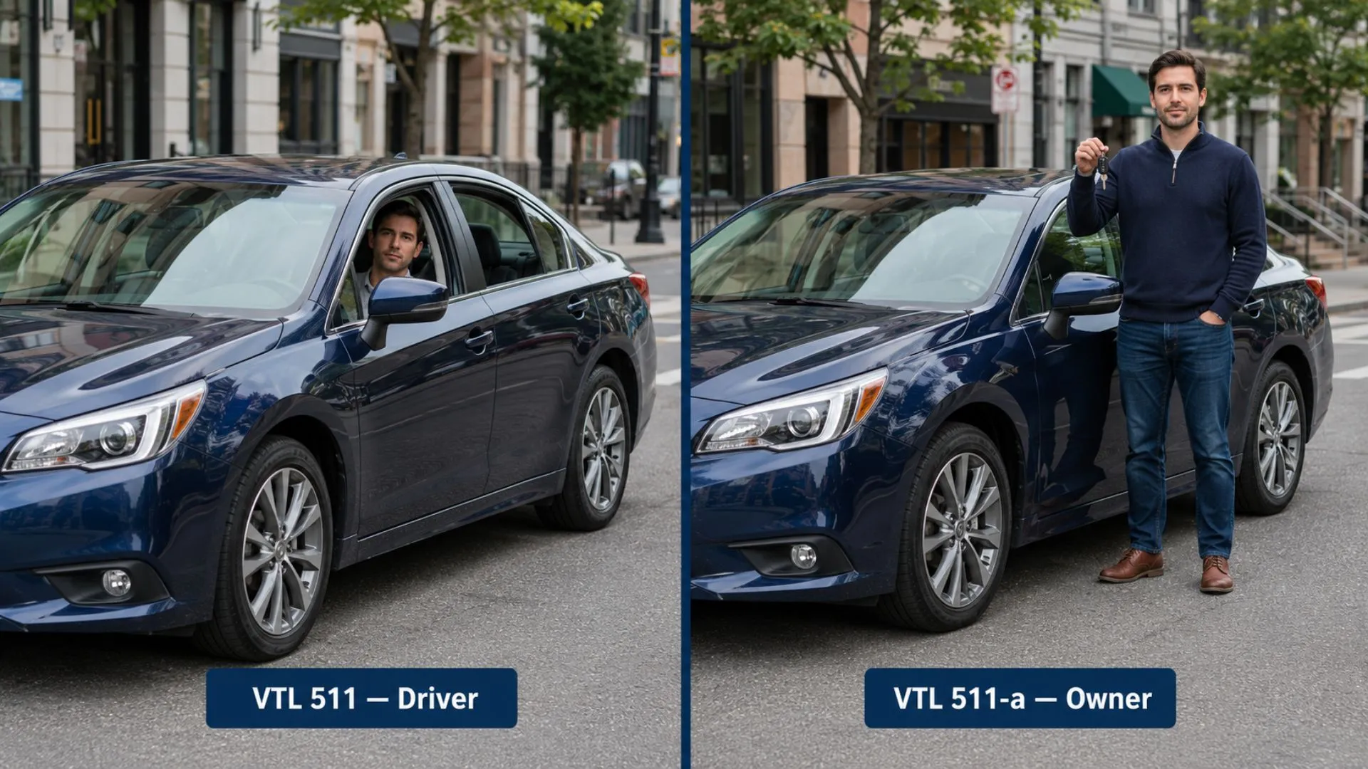 Comparison of New York VTL 511 driver and VTL 511-a owner charges.